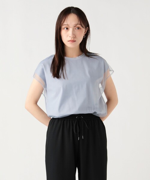 BEAMS HEART(ビームスハート)の「チュール フレンチ Tシャツ(Tシャツ/カットソー・レディース・グレー/オフホワイト/ブラック・FREE)」の7枚目の写真