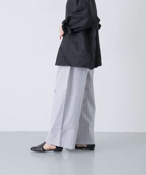 かぐれ(カグレ)の「ギンガムタックワイドパンツ(その他パンツ・レディース・チャコールグレー/グレー・FREE)」の1枚目の写真