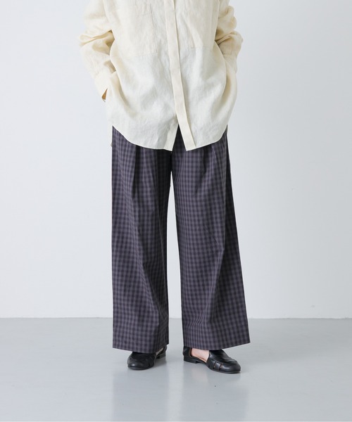かぐれ(カグレ)の「ギンガムタックワイドパンツ(その他パンツ・レディース・チャコールグレー/グレー・FREE)」の2枚目の写真