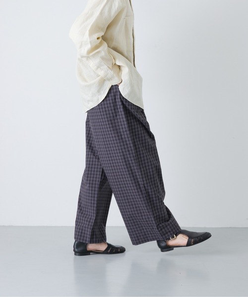 かぐれ(カグレ)の「ギンガムタックワイドパンツ(その他パンツ・レディース・チャコールグレー/グレー・FREE)」の4枚目の写真