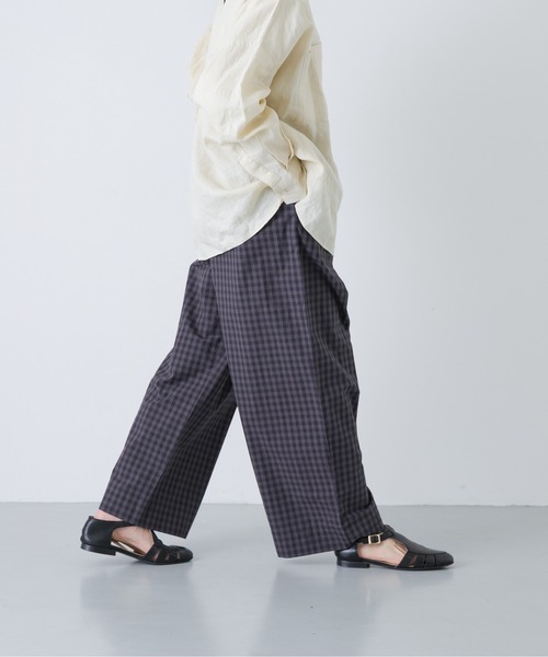 かぐれ(カグレ)の「ギンガムタックワイドパンツ(その他パンツ・レディース・チャコールグレー/グレー・FREE)」の5枚目の写真