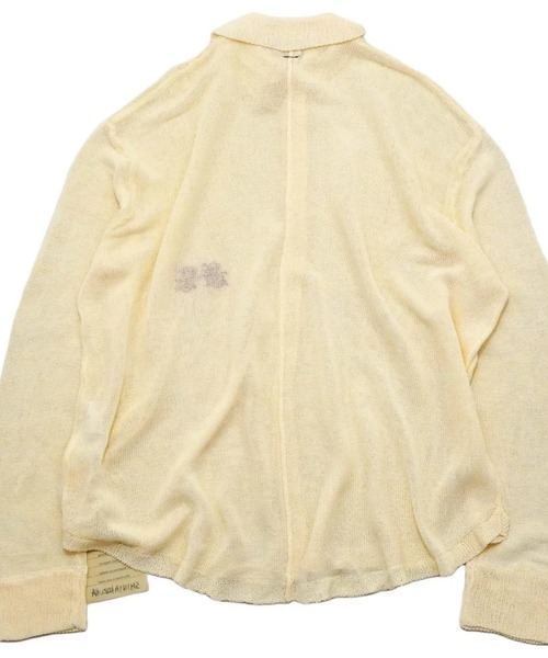 SHINYAKOZUKA(シンヤコヅカ)の「【SHINYAKOZUKA】 ANTIQUE KNITTED SHIRT(シャツ/ブラウス・メンズ・ブラック/キナリ・MEDIUM)」の9枚目の写真