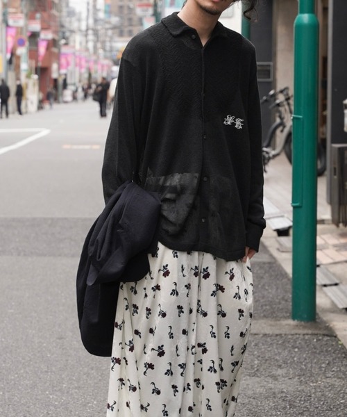 SHINYAKOZUKA(シンヤコヅカ)の「【SHINYAKOZUKA】 ANTIQUE KNITTED SHIRT(シャツ/ブラウス・メンズ・ブラック/キナリ・MEDIUM)」の8枚目の写真