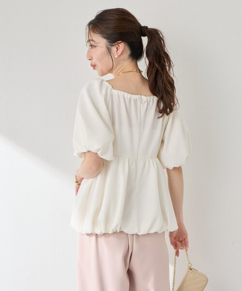 La boutique BonBon(ラブティックボンボン)の「【最強モテ系】バルーンペプラムブラウス(シャツ/ブラウス・レディース・ネイビー/オフホワイト/サックスブルー・FREE)」の14枚目の写真