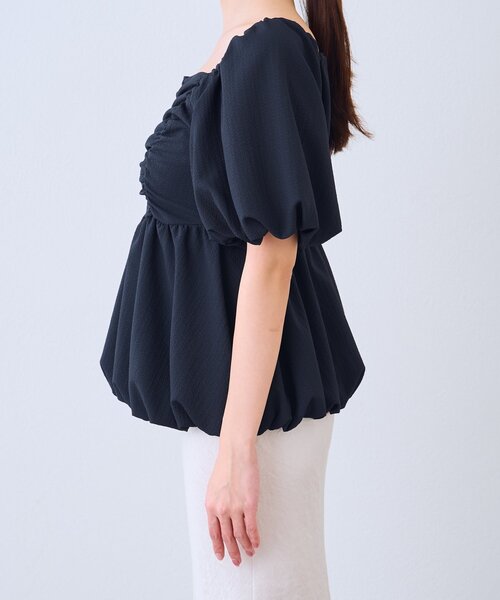 La boutique BonBon(ラブティックボンボン)の「【最強モテ系】バルーンペプラムブラウス(シャツ/ブラウス・レディース・ネイビー/オフホワイト/サックスブルー・FREE)」の19枚目の写真