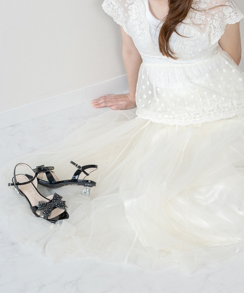 Bridget Birkin(ブリジットバーキン)の「【Bridget Birkin】ジュエリーチュールリボンサンダル(562012)(サンダル・レディース・シルバー/ブラック系その他/ホワイト系その他・23/22.5/24/23.5)」の11枚目の写真