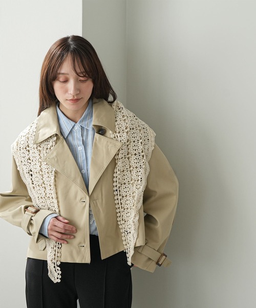 mili an deni(ミリアンデニ)の「ショートトレンチコート(トレンチコート・レディース・ライトベージュ/ベージュ・M)」の10枚目の写真