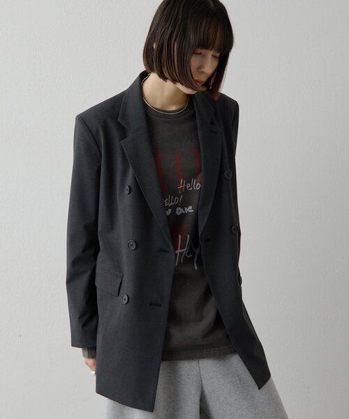 Whim Gazette(ウィムガゼット)の「<WEB限定&一部店舗>ストレッチジャケット(テーラードジャケット・レディース・チャコールグレー・FREE)」の9枚目の写真