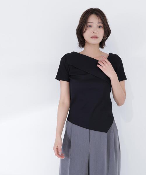 NATURAL BEAUTY BASIC（ナチュラルビューティーベーシック）の「◇アシメネックリブカットソー（Tシャツ/カットソー・レディース・ブラック/グレー/イエロー・FREE）」の17枚目の写真