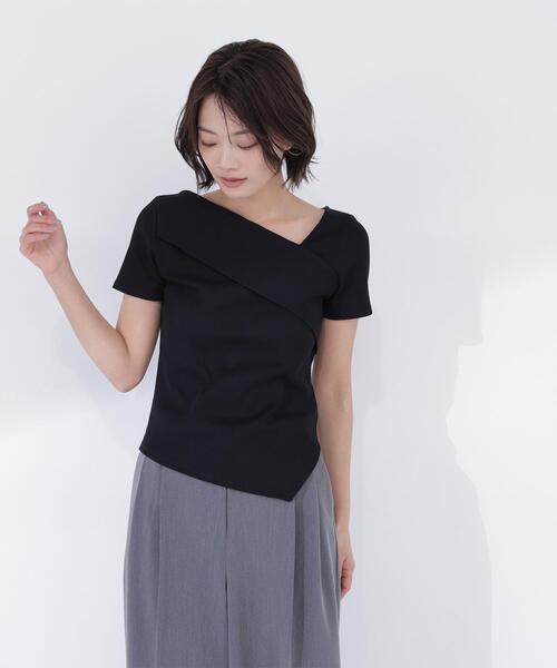NATURAL BEAUTY BASIC（ナチュラルビューティーベーシック）の「◇アシメネックリブカットソー（Tシャツ/カットソー・レディース・ブラック/グレー/イエロー・FREE）」の19枚目の写真