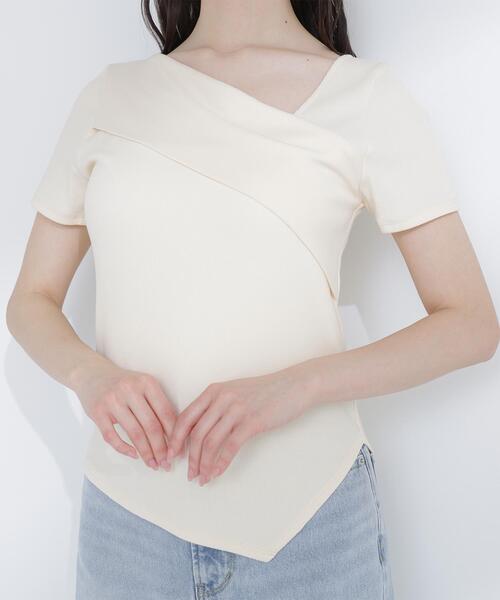 NATURAL BEAUTY BASIC（ナチュラルビューティーベーシック）の「◇アシメネックリブカットソー（Tシャツ/カットソー・レディース・ブラック/グレー/イエロー・FREE）」の10枚目の写真