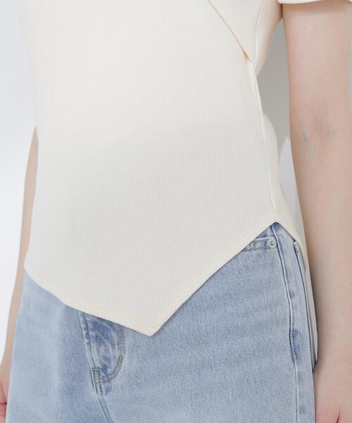 NATURAL BEAUTY BASIC（ナチュラルビューティーベーシック）の「◇アシメネックリブカットソー（Tシャツ/カットソー・レディース・ブラック/グレー/イエロー・FREE）」の11枚目の写真