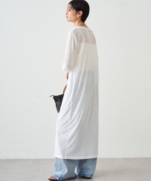 LOUNGEDRESS(ラウンジドレス)の「≪新色キャメル登場/重ね着映え≫シアーハイスリットワンピース(ワンピース・レディース・ブラック/オフホワイト/キャメル・FREE)」の9枚目の写真