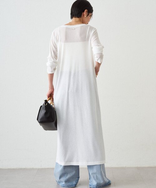 LOUNGEDRESS(ラウンジドレス)の「≪新色キャメル登場/重ね着映え≫シアーハイスリットワンピース(ワンピース・レディース・ブラック/オフホワイト/キャメル・FREE)」の10枚目の写真