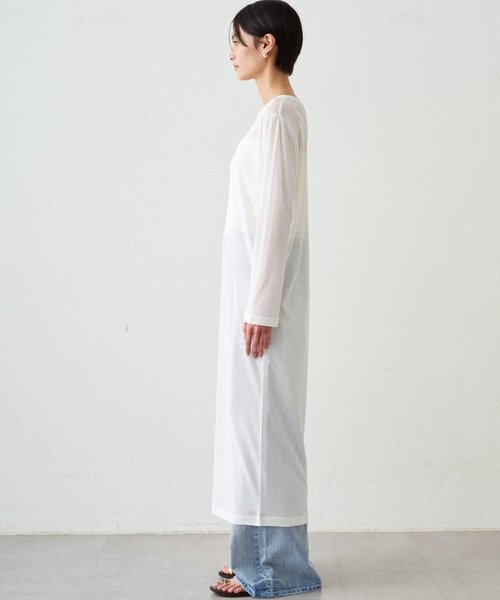 LOUNGEDRESS(ラウンジドレス)の「≪新色キャメル登場/重ね着映え≫シアーハイスリットワンピース(ワンピース・レディース・ブラック/オフホワイト/キャメル・FREE)」の12枚目の写真