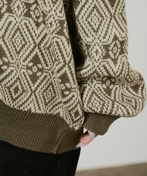 superNova.(スーパーノヴァ)の「superNova. Hexagram knit cardigan / SN-105B 秋服 冬服(カーディガン/ボレロ・メンズ・オリーブ・M/S)」の7枚目の写真