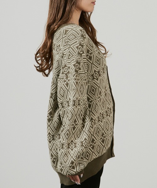 superNova.(スーパーノヴァ)の「superNova. Hexagram knit cardigan / SN-105B 秋服 冬服(カーディガン/ボレロ・メンズ・オリーブ・M/S)」の10枚目の写真