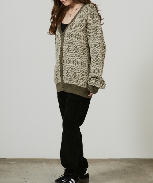 superNova.(スーパーノヴァ)の「superNova. Hexagram knit cardigan / SN-105B 秋服 冬服(カーディガン/ボレロ・メンズ・オリーブ・M/S)」の3枚目の写真