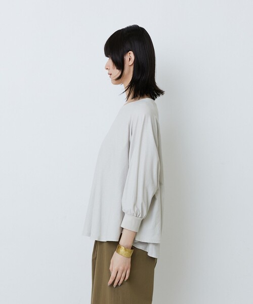 LOISIR(ロワズィール)の「コットン強撚天竺Aラインプルオーバー(Tシャツ/カットソー・レディース・オフホワイト/ライトグレー/ブラック・FREE)」の8枚目の写真