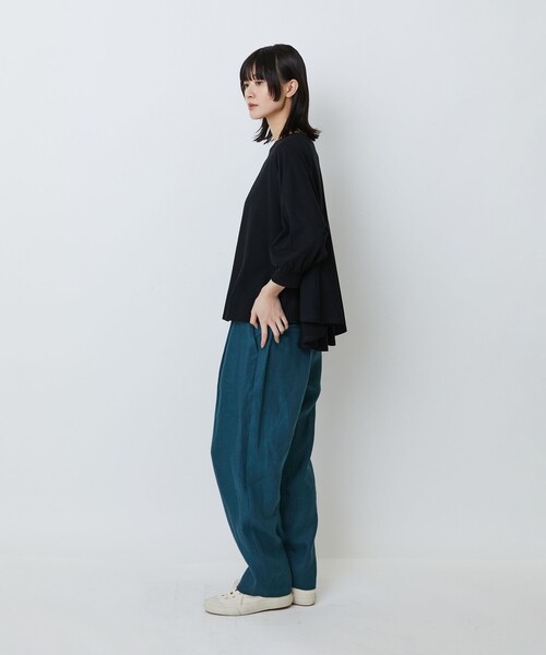 LOISIR(ロワズィール)の「コットン強撚天竺Aラインプルオーバー(Tシャツ/カットソー・レディース・オフホワイト/ライトグレー/ブラック・FREE)」の11枚目の写真