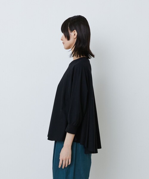 LOISIR(ロワズィール)の「コットン強撚天竺Aラインプルオーバー(Tシャツ/カットソー・レディース・オフホワイト/ライトグレー/ブラック・FREE)」の15枚目の写真