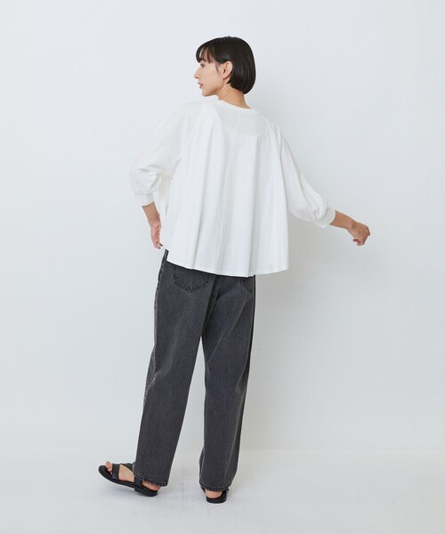 LOISIR(ロワズィール)の「コットン強撚天竺Aラインプルオーバー(Tシャツ/カットソー・レディース・オフホワイト/ライトグレー/ブラック・FREE)」の18枚目の写真