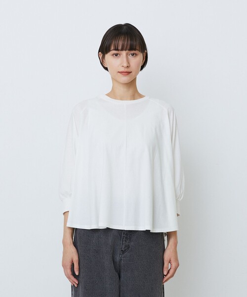 LOISIR(ロワズィール)の「コットン強撚天竺Aラインプルオーバー(Tシャツ/カットソー・レディース・オフホワイト/ライトグレー/ブラック・FREE)」の19枚目の写真
