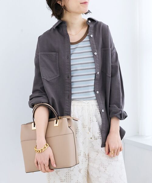 le.coeur blanc(ルクールブラン)の「スクエア2WAYトートバッグ(トートバッグ・レディース・ベージュ/ブラック・FREE)」の8枚目の写真