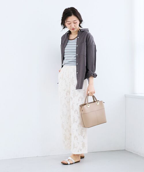 le.coeur blanc(ルクールブラン)の「スクエア2WAYトートバッグ(トートバッグ・レディース・ベージュ/ブラック・FREE)」の10枚目の写真