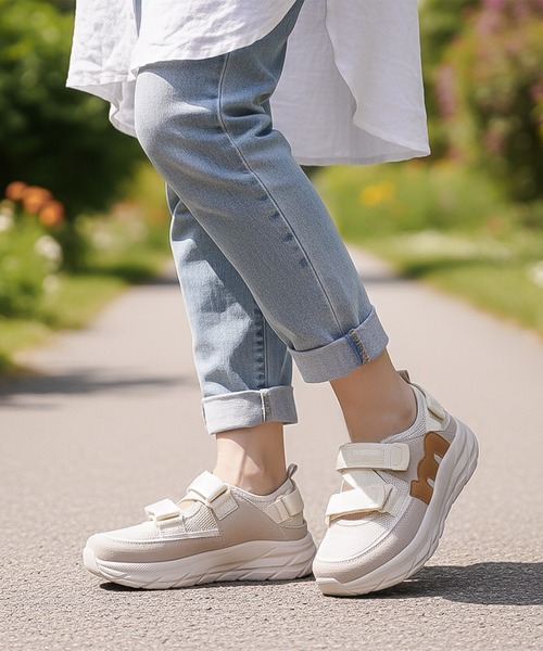 moz(モズ)の「【MOZ LAGOM】モズ ローゴン 厚底 軽量 ストラップ スニーカーサンダル(スニーカー・レディース・ピンクベージュ/ブラック・24.5cm/23.0cm/23.5cm/24.0cm/22.5cm)」の10枚目の写真
