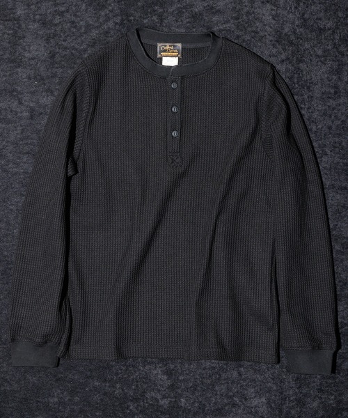 Coffee & Cigarettes（コーヒーアンドシガレッツ）の「2D53 HERITAGE WAFFLE ヘンリーネック ワッフルロングスリーブTEE（Tシャツ/カットソー・メンズ・ホワイト/ブラック・M）」の5枚目の写真