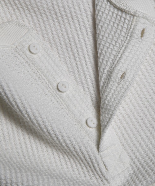 Coffee & Cigarettes（コーヒーアンドシガレッツ）の「2D53 HERITAGE WAFFLE ヘンリーネック ワッフルロングスリーブTEE（Tシャツ/カットソー・メンズ・ホワイト/ブラック・M）」の8枚目の写真