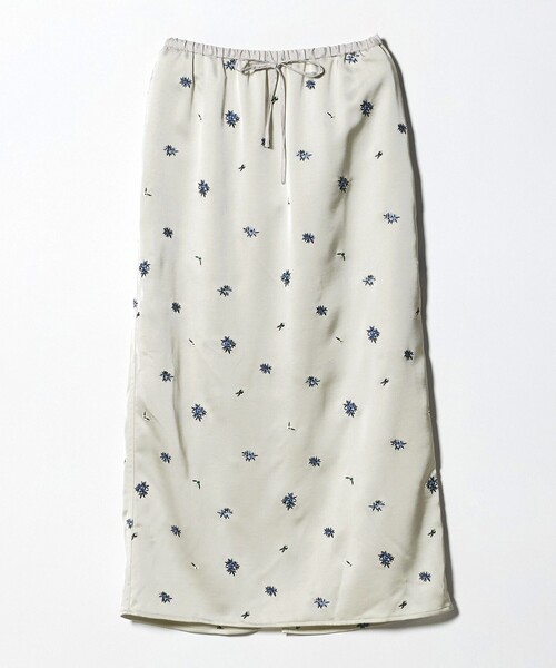 BEAUTY&YOUTH UNITED ARROWS（ビューティーアンドユースユナイテッドアローズ）の「フラワー エンブロイダリー ドローストリング スカート ウォッシャブル（スカート・レディース・ライトグレー/ブラック・S/M）」の2枚目の写真