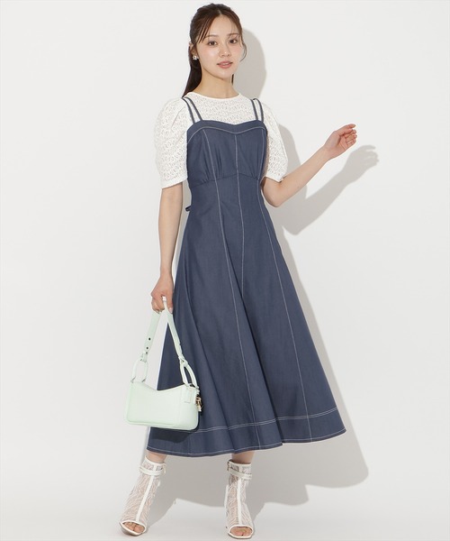 WILLSELECTION(ウィルセレクション)の「ステッチデザインフレアキャミワンピース(ワンピース・レディース・ピンク/ベージュ/ネイビー/ブラック・FREE)」の19枚目の写真