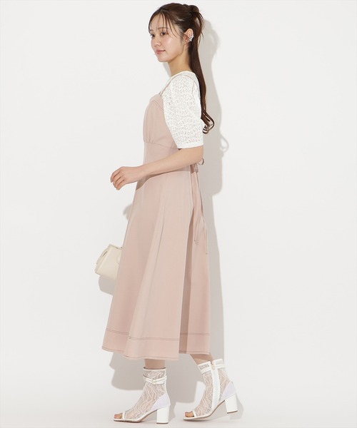 WILLSELECTION(ウィルセレクション)の「ステッチデザインフレアキャミワンピース(ワンピース・レディース・ピンク/ベージュ/ネイビー/ブラック・FREE)」の13枚目の写真