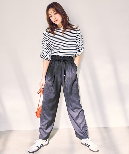 ANY(エニィ)の「テックリネンツイードパンツ(セットアップ着用可)(その他パンツ・レディース・グレー系6/ベージュ系6・X-LARGE)」の5枚目の写真