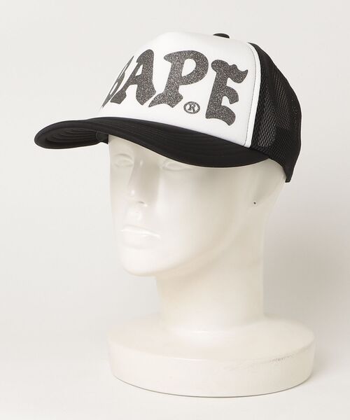 A BATHING APE（アベイシングエイプ）の「BAPE GLITTER PRINT MESH CAP（キャップ・メンズ・ブラック/レッド/ネイビー・FREE）」の14枚目の写真
