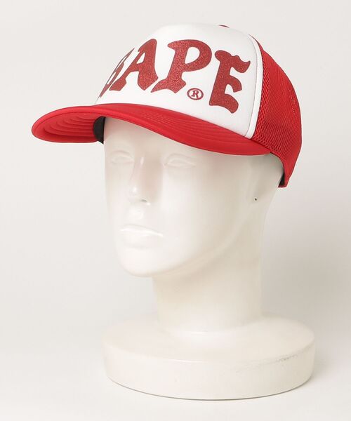 A BATHING APE（アベイシングエイプ）の「BAPE GLITTER PRINT MESH CAP（キャップ・メンズ・ブラック/レッド/ネイビー・FREE）」の15枚目の写真