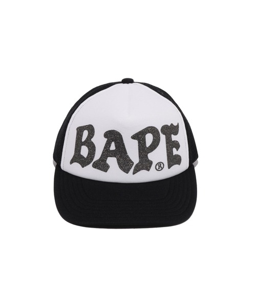 A BATHING APE（アベイシングエイプ）の「BAPE GLITTER PRINT MESH CAP（キャップ・メンズ・ブラック/レッド/ネイビー・FREE）」の4枚目の写真