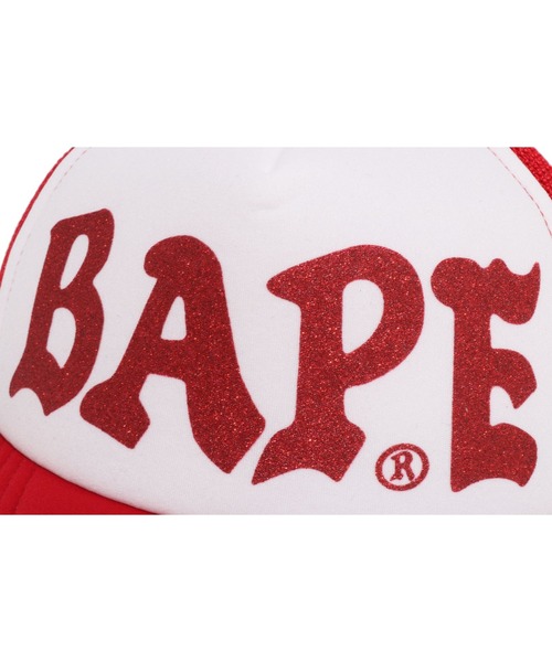 A BATHING APE（アベイシングエイプ）の「BAPE GLITTER PRINT MESH CAP（キャップ・メンズ・ブラック/レッド/ネイビー・FREE）」の12枚目の写真
