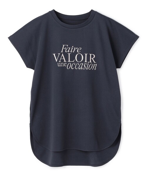 UNFILO(アンフィーロ)の「【新色追加】BEAUTY FORM-T cotton ロゴ フレンチスリーブ Tシャツ(Tシャツ/カットソー・レディース・ベージュ系1/アイボリー系1/ネイビー系1/ライトグレー系1/ホワイト系1/ホワイト系2/グレー系2・XX-LARGE/X-LARGE)」の11枚目の写真