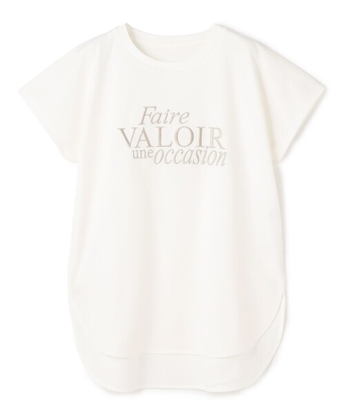 UNFILO(アンフィーロ)の「【新色追加】BEAUTY FORM-T cotton ロゴ フレンチスリーブ Tシャツ(Tシャツ/カットソー・レディース・ベージュ系1/アイボリー系1/ネイビー系1/ライトグレー系1/ホワイト系1/ホワイト系2/グレー系2・XX-LARGE/X-LARGE)」の14枚目の写真