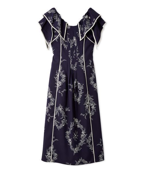 SNIDEL（スナイデル）の「【WEB限定00サイズあり】ラッフルカラープリントワンピース（ワンピース・レディース・ブラック/アイボリー/ネイビー・1/0/00）」の15枚目の写真