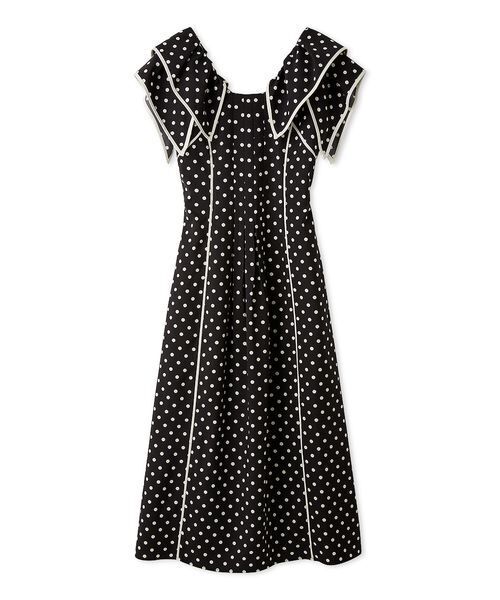 SNIDEL（スナイデル）の「【WEB限定00サイズあり】ラッフルカラープリントワンピース（ワンピース・レディース・ブラック/アイボリー/ネイビー・1/0/00）」の20枚目の写真