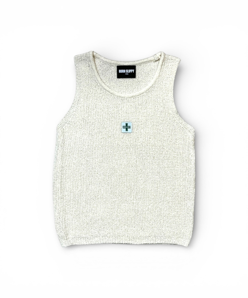 BORN SLIPPY(ボーンスリッピー)の「ボーン スリッピーネット ノースリーブ(ベージュ)(Tシャツ/カットソー・レディース・その他・FREE)」の1枚目の写真