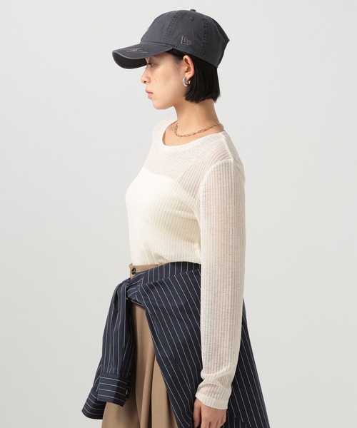 BAYFLOW(ベイフロー)の「シアーカットロングスリーブプルオーバー(Tシャツ/カットソー・レディース・オフホワイト/ブラック/ライトブルー/イエロー/ラベンダー/ネイビー・FREE)」の10枚目の写真