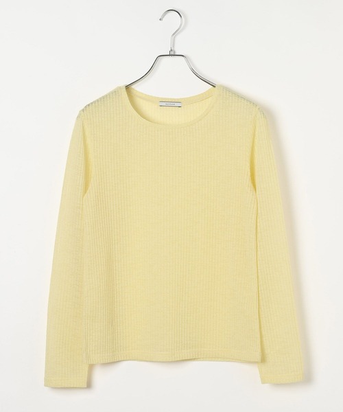 BAYFLOW(ベイフロー)の「シアーカットロングスリーブプルオーバー(Tシャツ/カットソー・レディース・オフホワイト/ブラック/ライトブルー/イエロー/ラベンダー/ネイビー・FREE)」の21枚目の写真