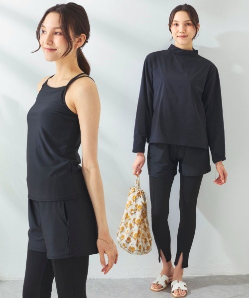 Ocean Pacific（オーシャンパシフィック）の「ラッシュガード付き 5点セット水着（水着・レディース・ブラック/チェック/ベージュ・MEDIUM/X-LARGE/LARGE）」の2枚目の写真