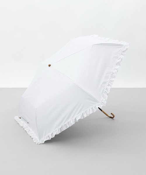 dazzlin（ダズリン）の「【dazzlin(ダズリン)】ストライプ・ドットフリル晴雨兼用傘（折りたたみ傘）（折りたたみ傘・レディース・ダークネイビー/ホワイト/サックスブルー/ペールイエロー/ライトピンク/ネイビー・FREE）」の6枚目の写真