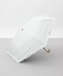 AURORA（オーロラ）の「【dazzlin(ダズリン)】ストライプ・ドットフリル晴雨兼用傘（折りたたみ傘）（折りたたみ傘）」